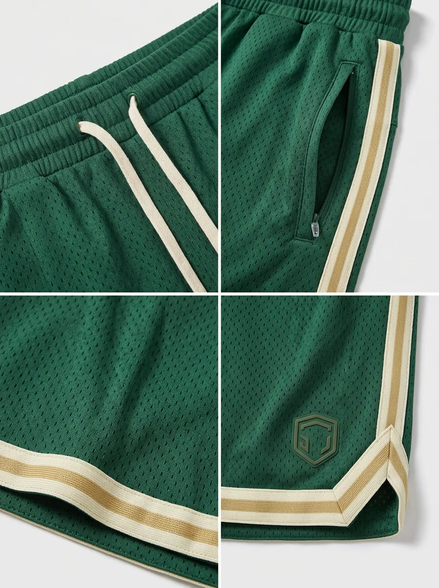 Active Striped Detail Mesh Detail Fit Men's Basketball Shorts