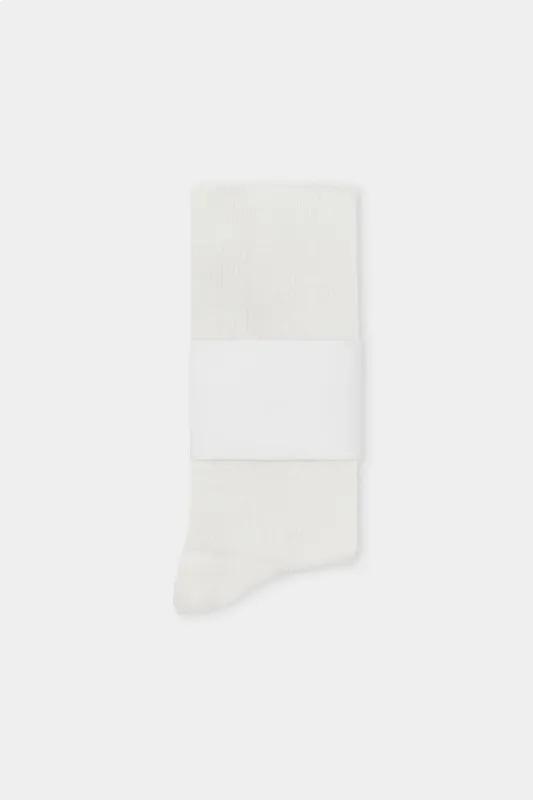 White Cotton Crew Socks
