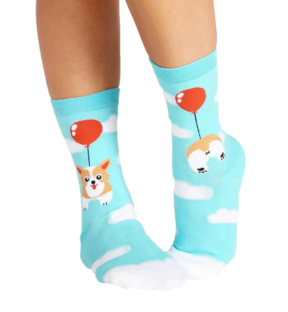 Refined Classic Playful Graphic Crew Socks