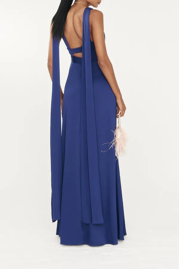 Solid Backless Dress