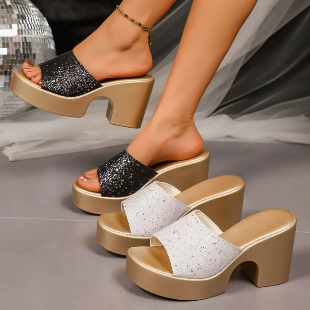Classic Open Toe Block Heel Sandals