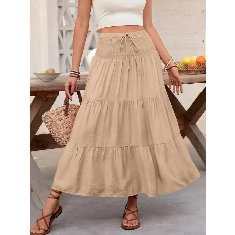 Smocked Tiered Skirt