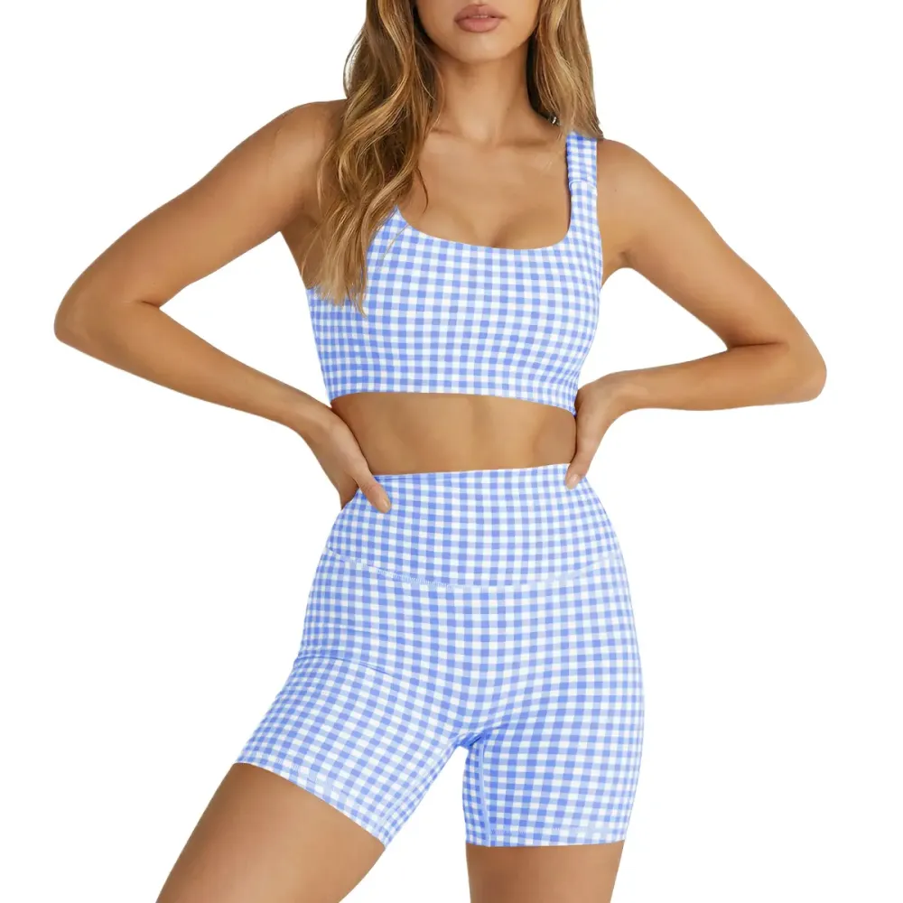 Women's Plaid Two-Piece Athleisure Set
