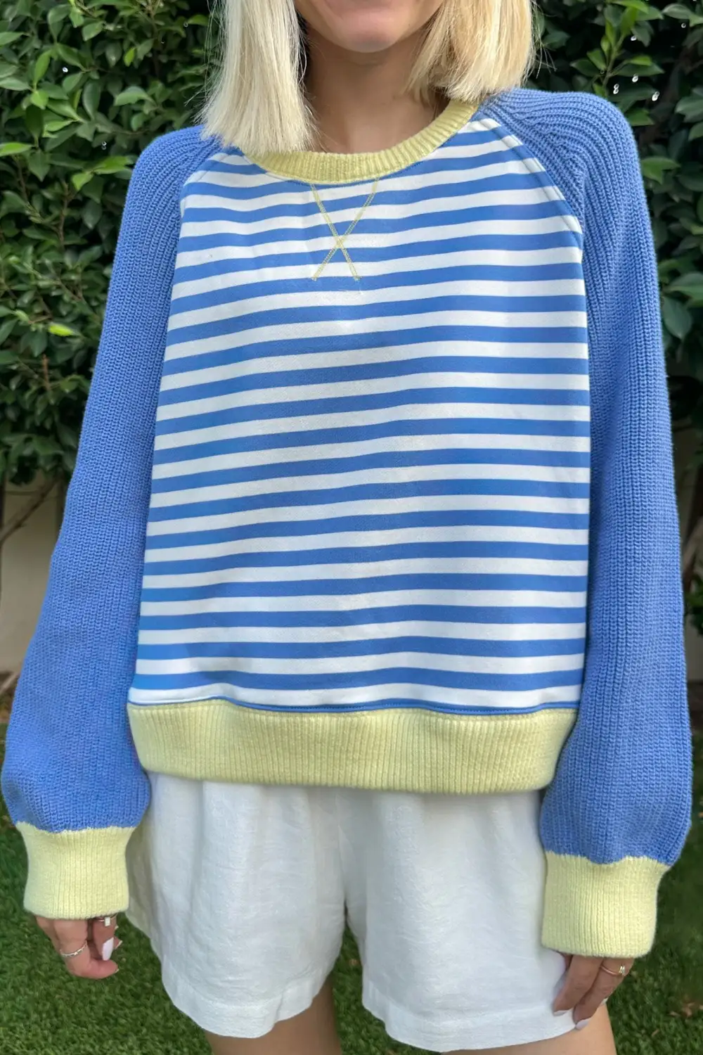 Open Fit Knit Striped Pullover