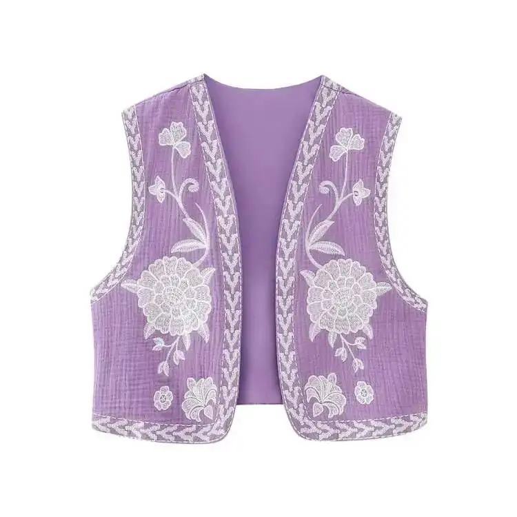 Embroidered Sleeveless Vest