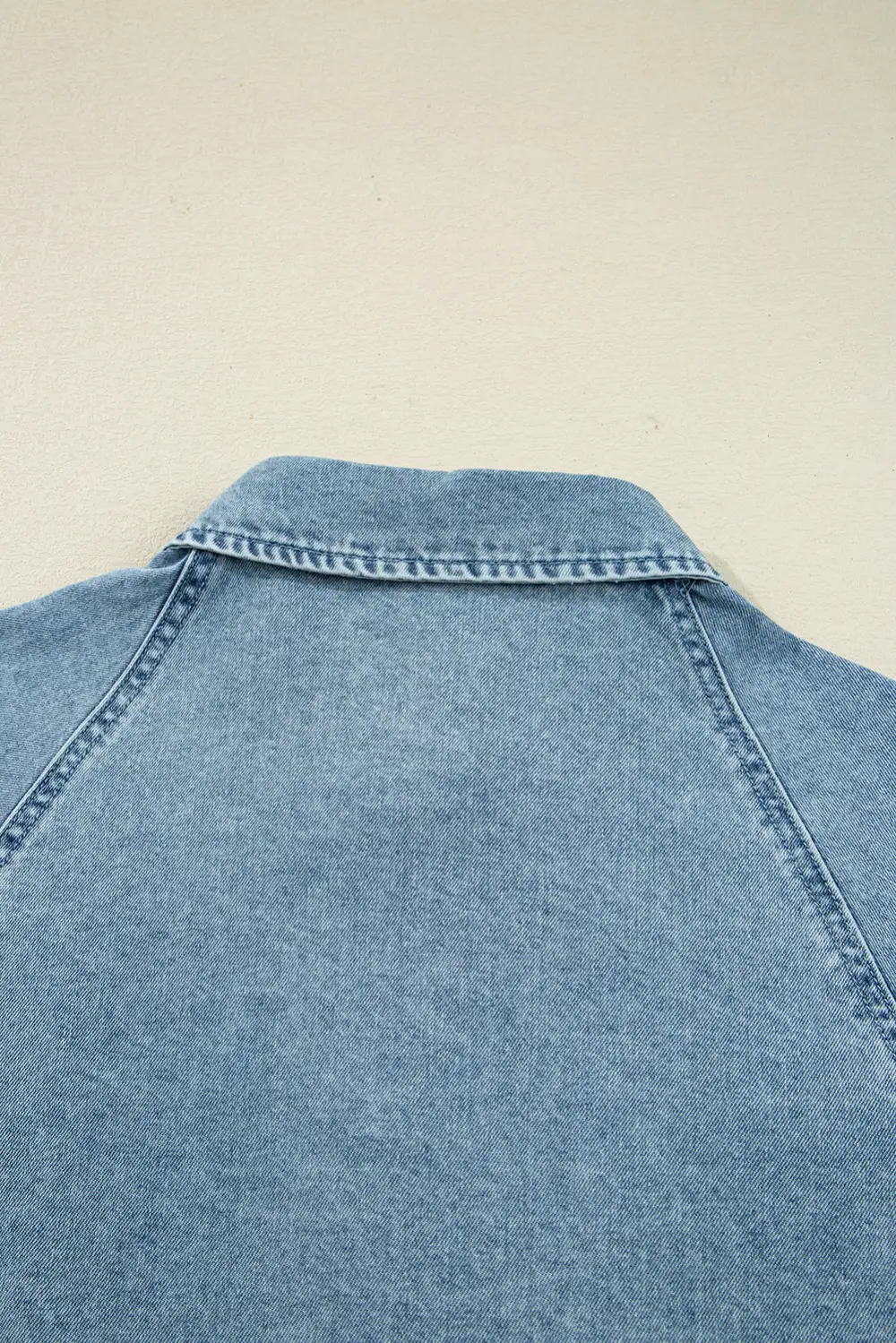 Denim Smocked Flared Mini Dress