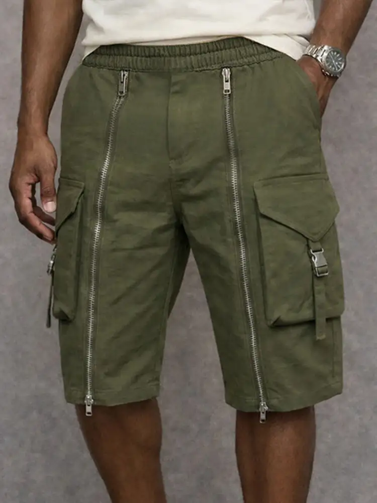 Men's Modern Zipper Design Tactical Cargo Shorts
