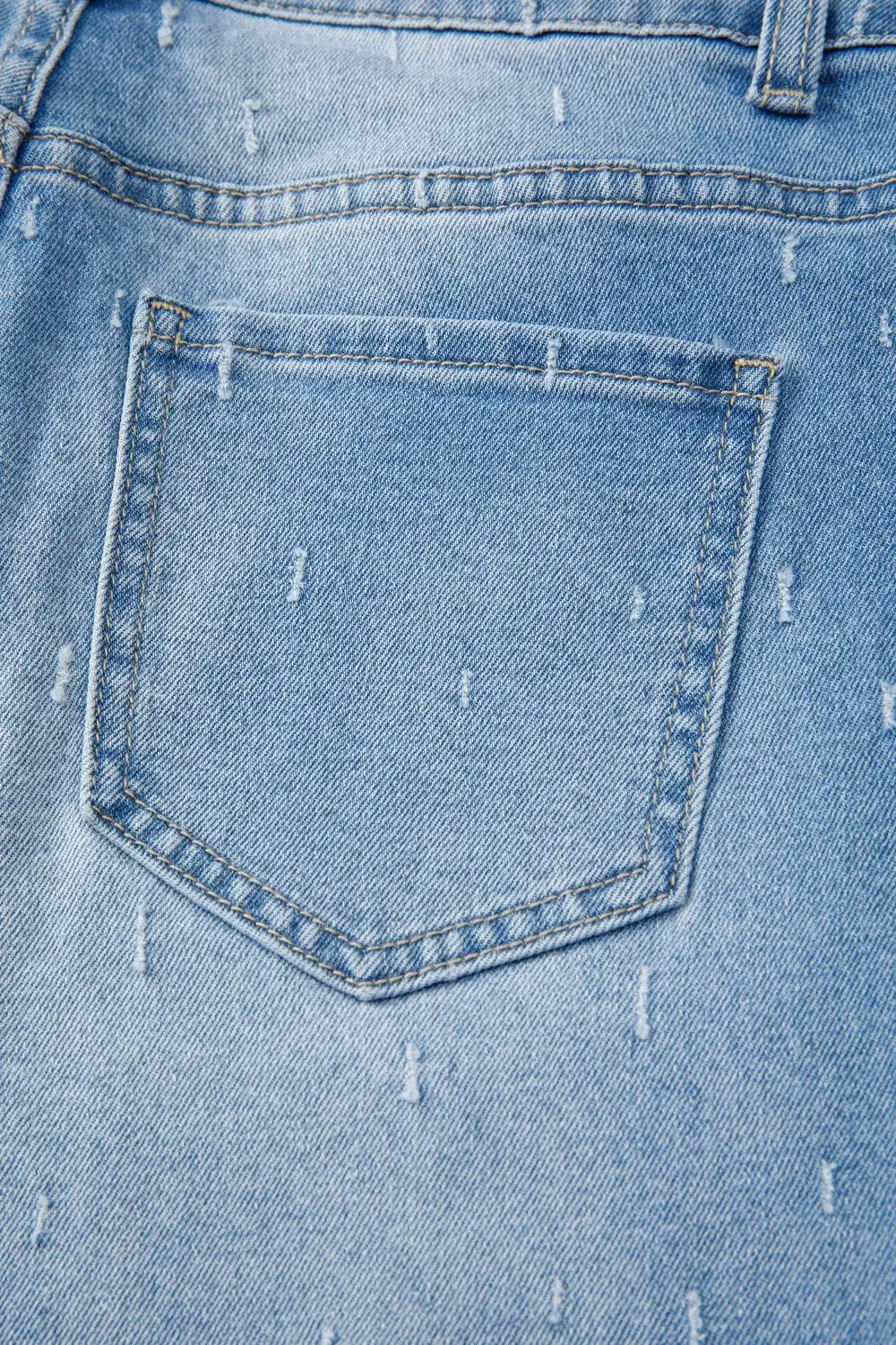 Raw Hem Distressed Denim Jeans