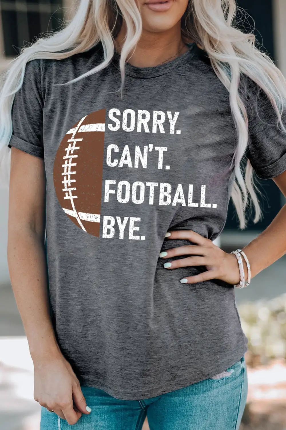 Gray American Football Graphic Casual