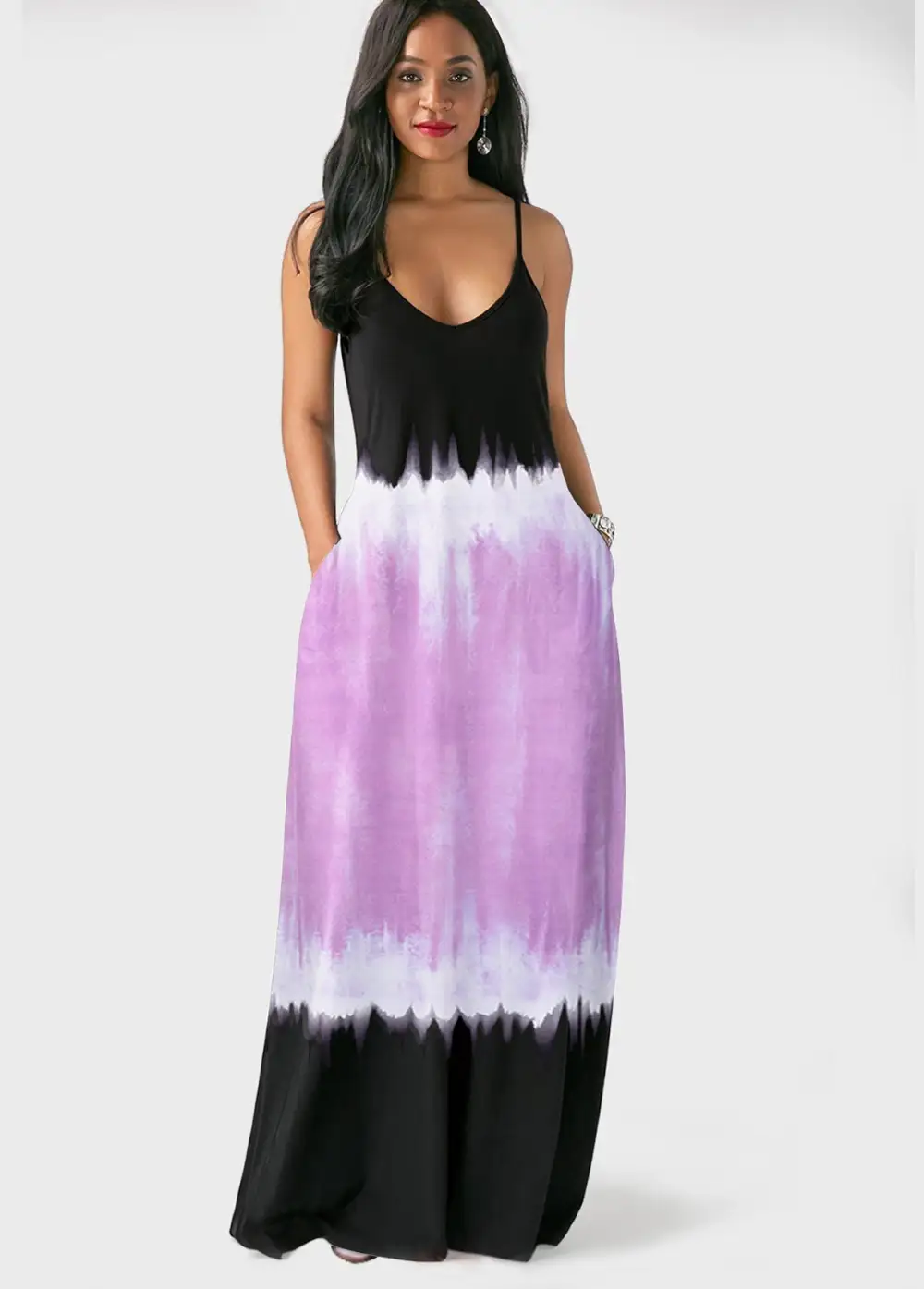 2023Women's Long Sleeveless V Neck Dress