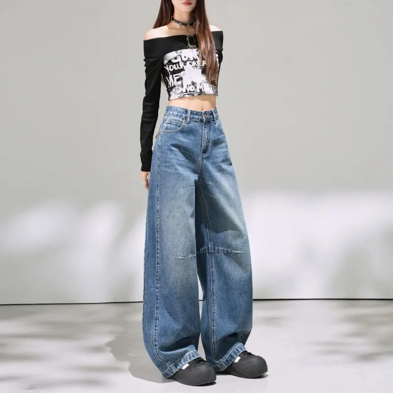 Classic Wide Leg Curved Leg Banana Leg Jeans