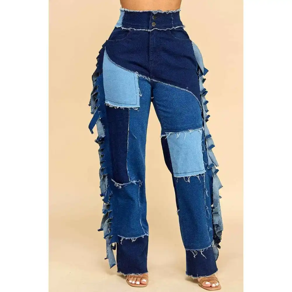 Patchwork Denim Pants