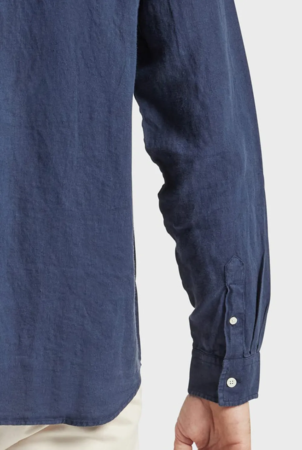 Plain Navy Linen Shirt