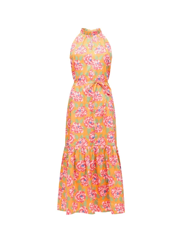 Halter Neck Casual Playful Floral Dress