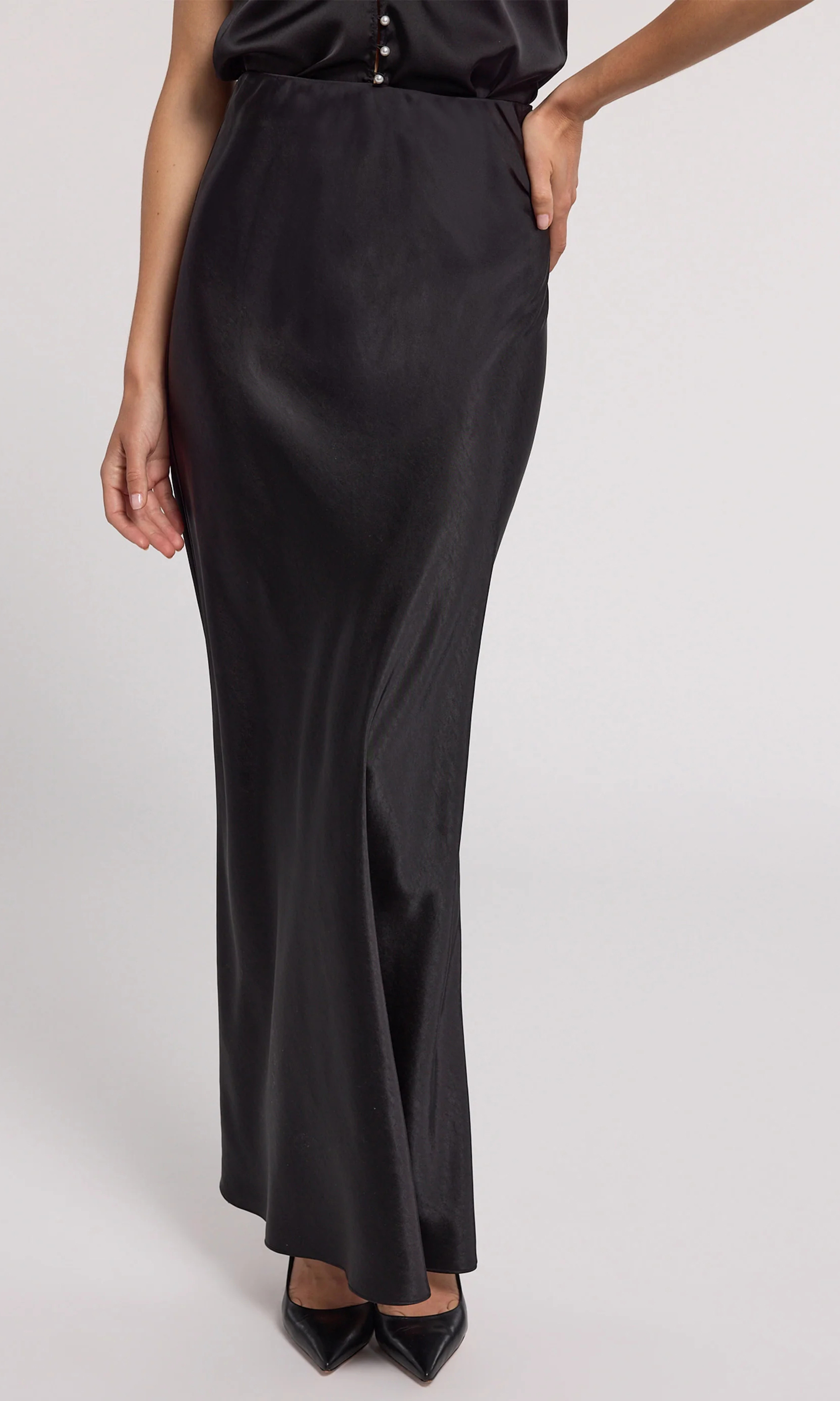 Luxe Satin Midi Skirt