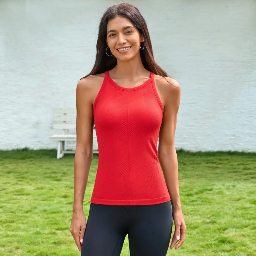 Women CoreFlex Ribbed Bra Tank with Built in Bra