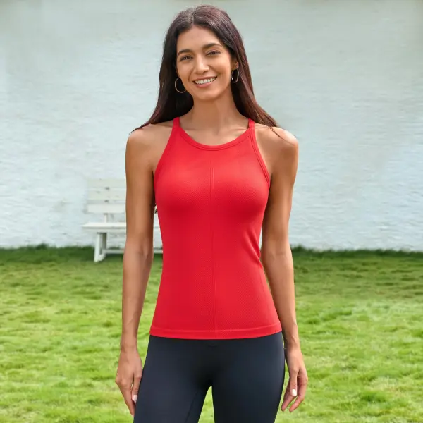 Women CoreFlex Ribbed Bra Tank with Built in Bra