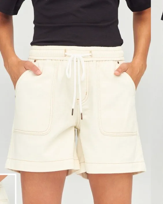 Women's Relaxed Drawstring Denim Shorts