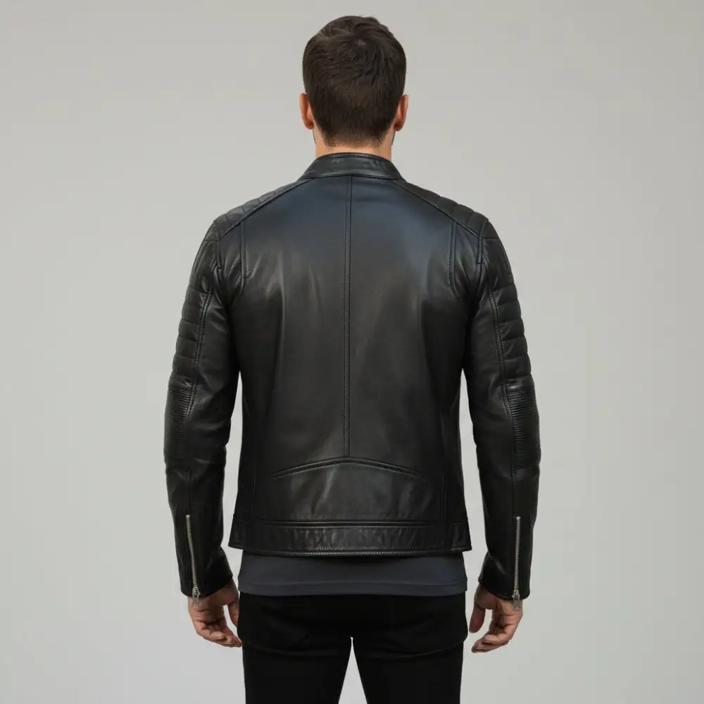 Outdoor Inspired Leather Biker Motorcycle Jacket