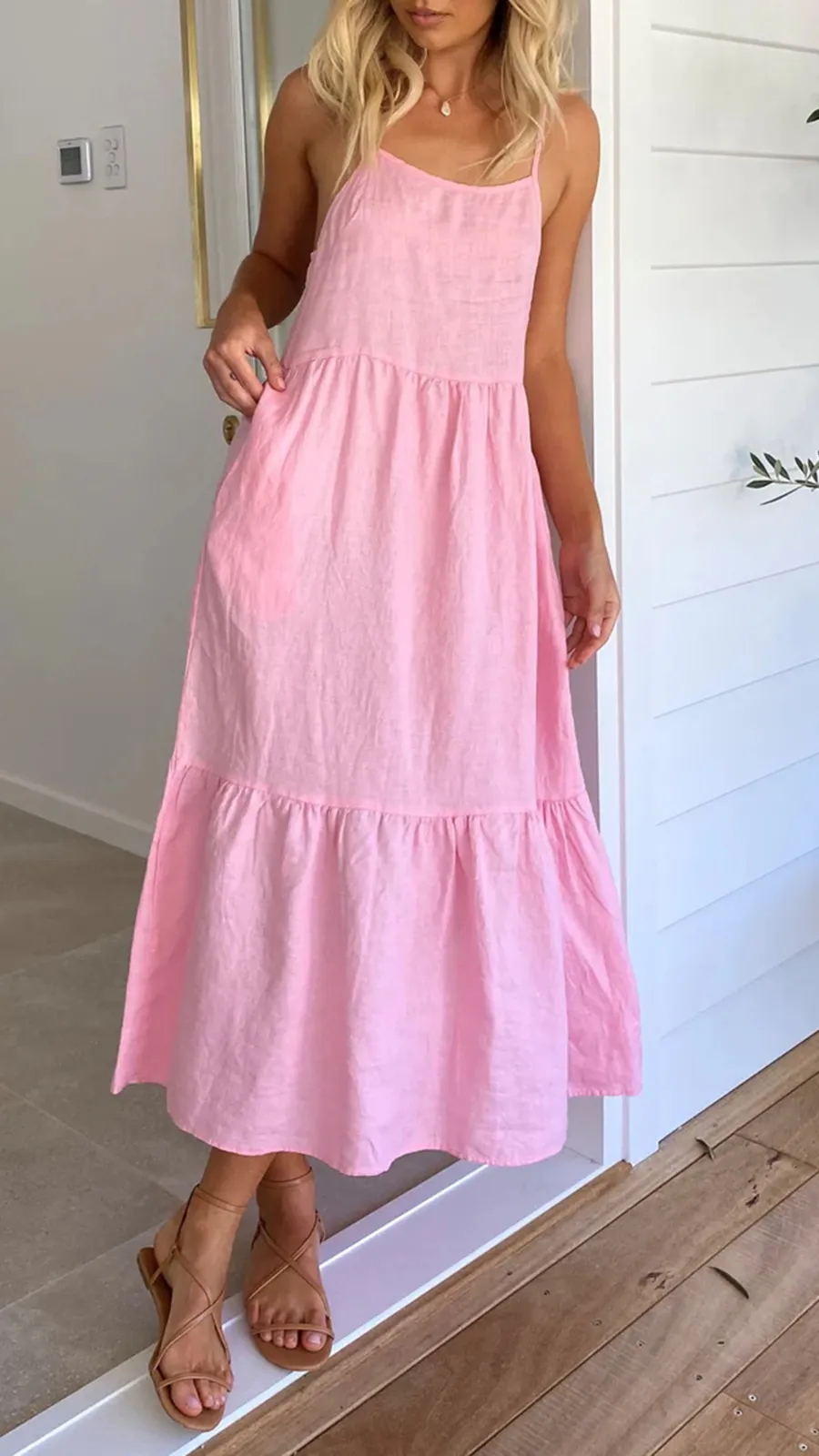 Loose Fluffy Long Suspender Dress