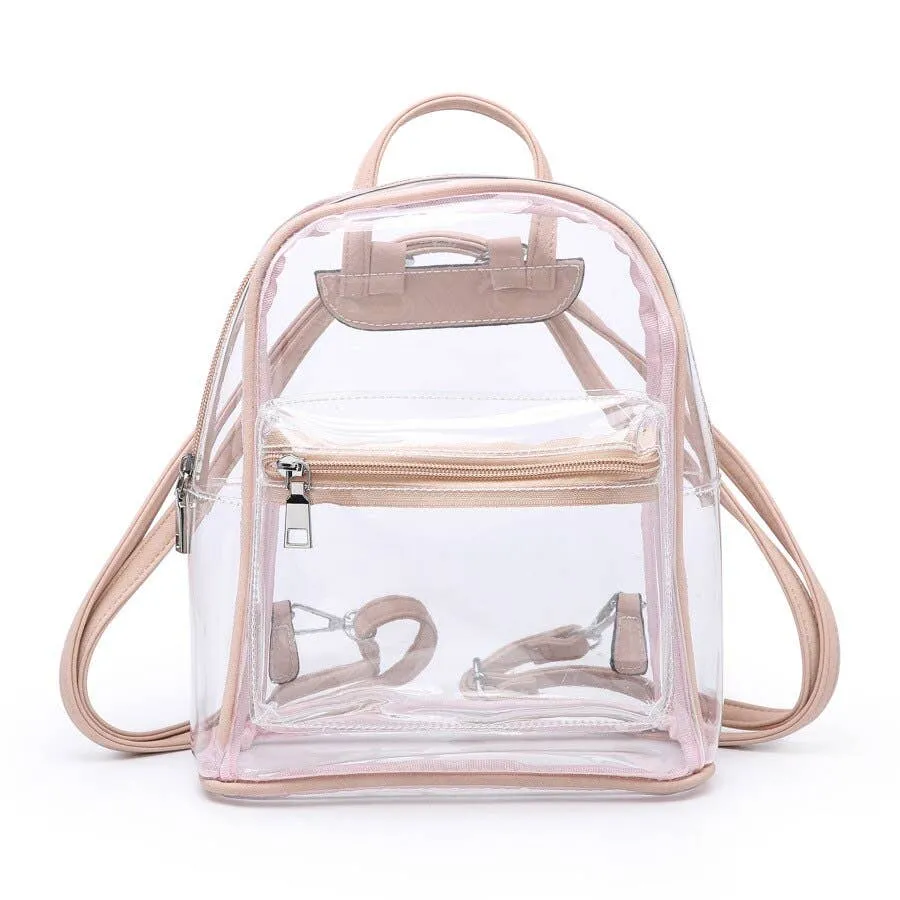 Zippered Transparent Casual Backpack