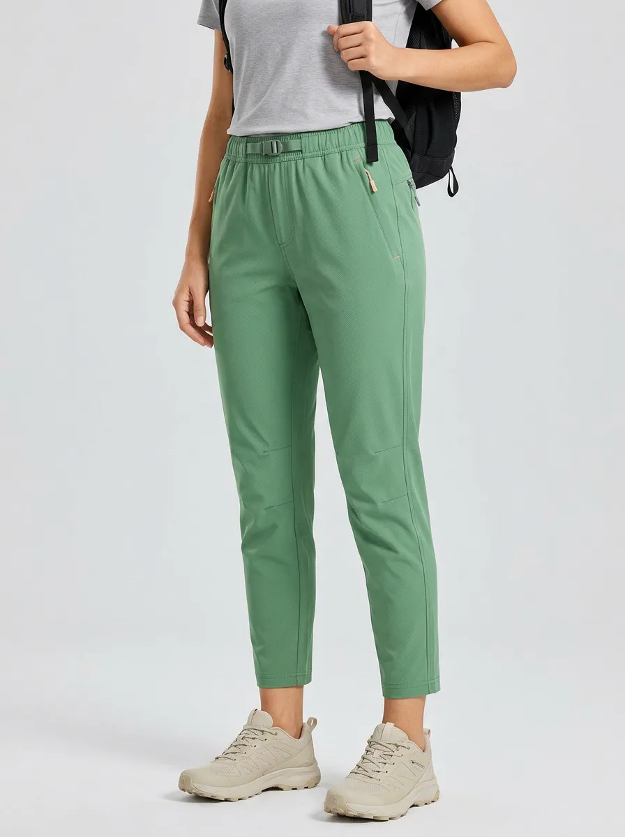 Women's Belted Elastic Waist Quick Dry Outdoor Pants