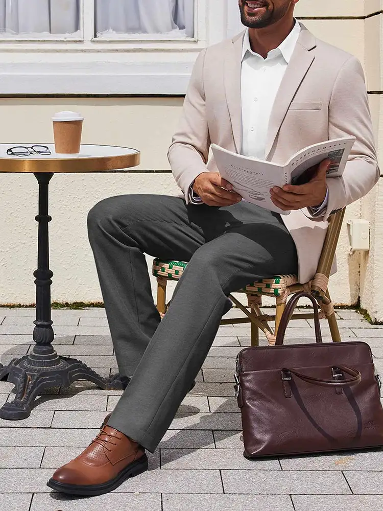 Comfort Flat Front Dress Pants
