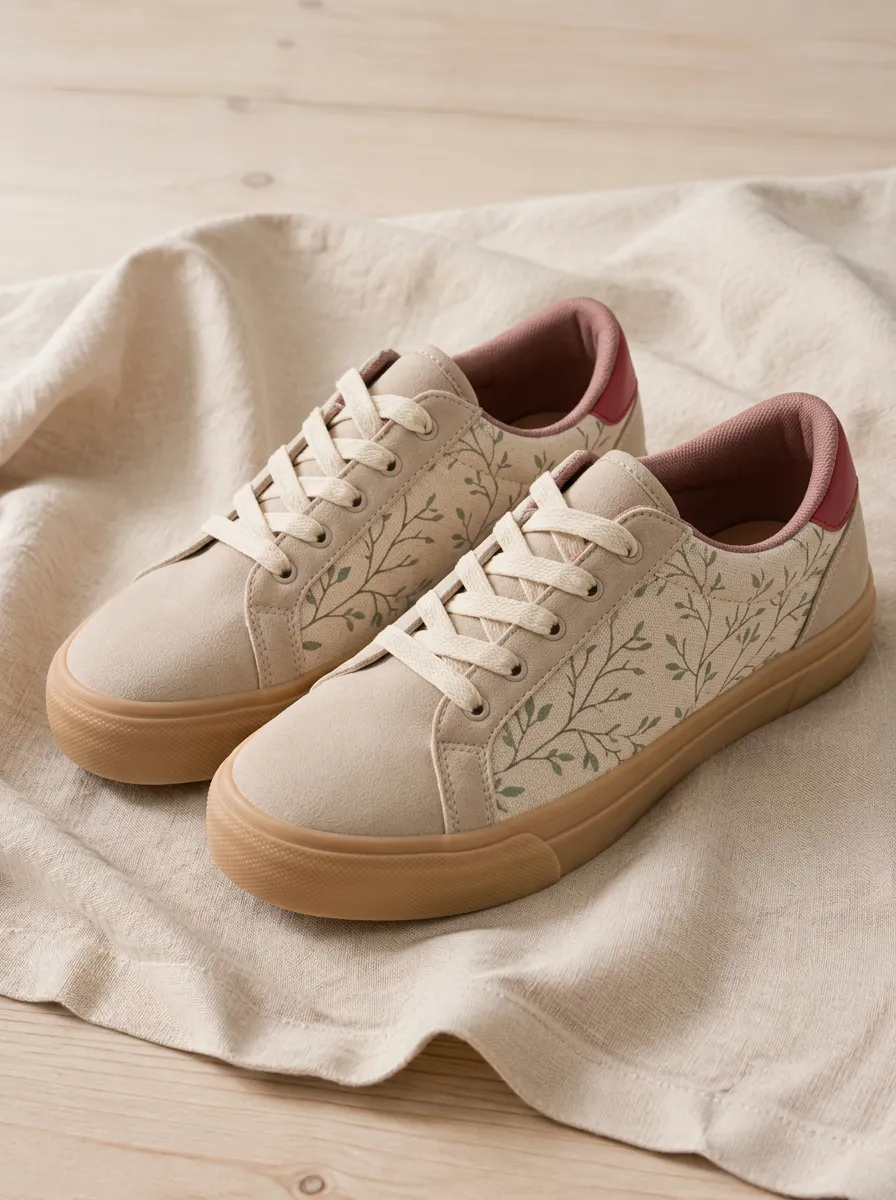 Women's Botanical Leaf Relaxed Skate Shoes