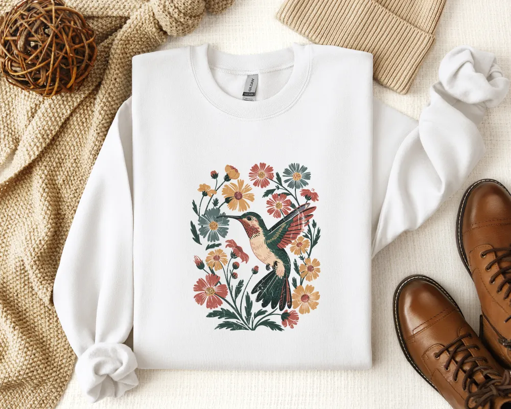 Hummingbird Graphic Crewneck Sweatshirt