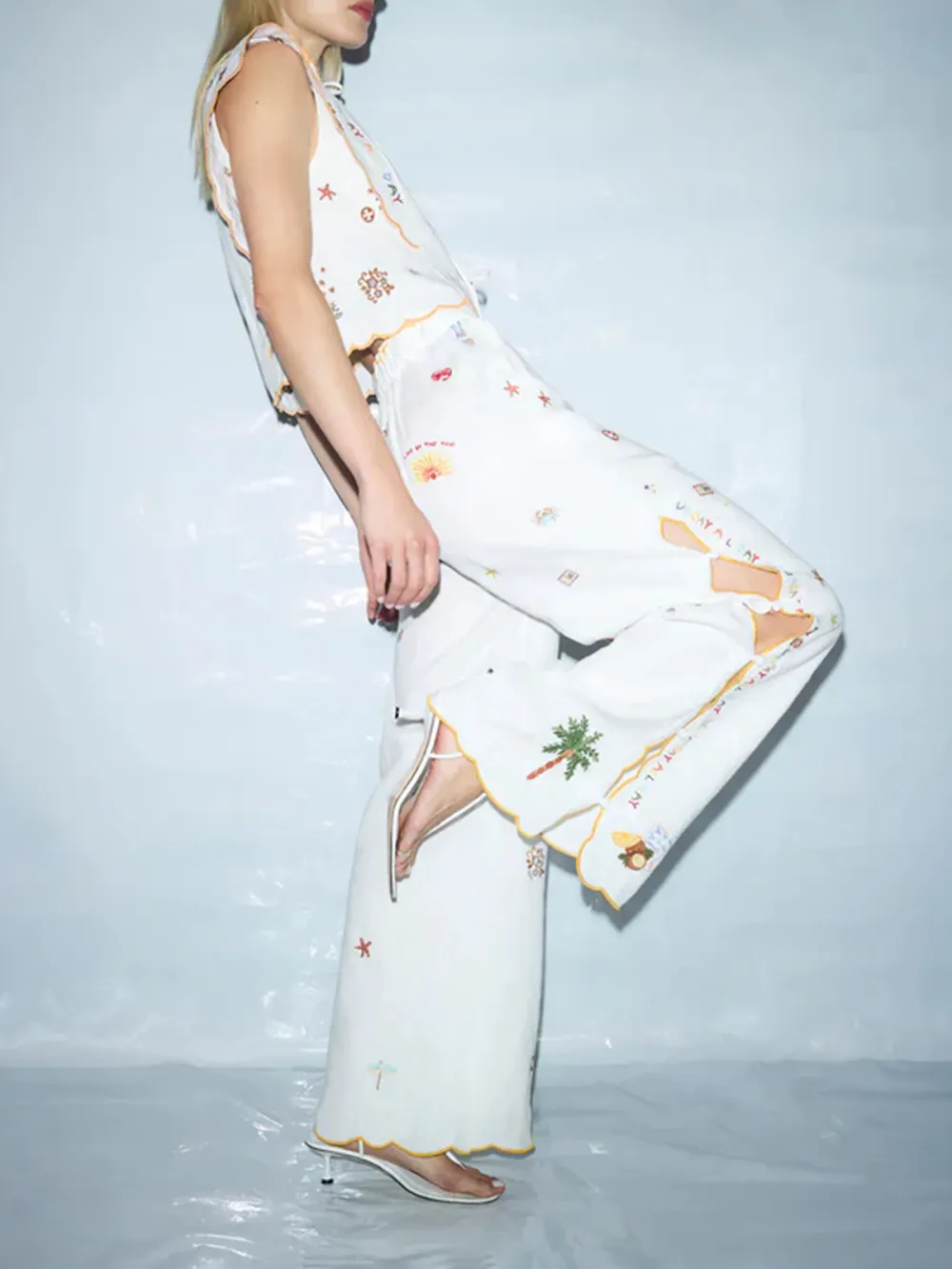 Casual Style All Day Scallop Edge Pants