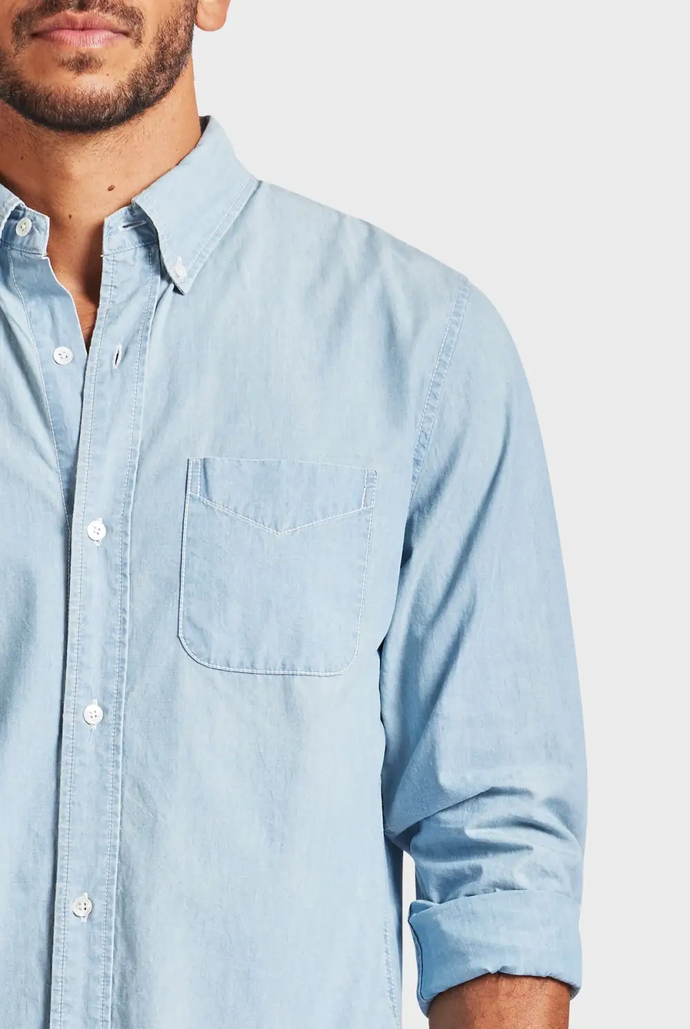 Light Blue Cotton Chambray Shirt