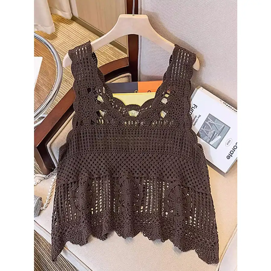 Openwork Scoop Neck Tank