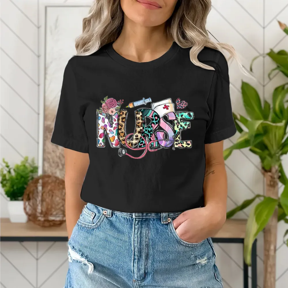 Funny Letter Graphic Casual T-Shirts