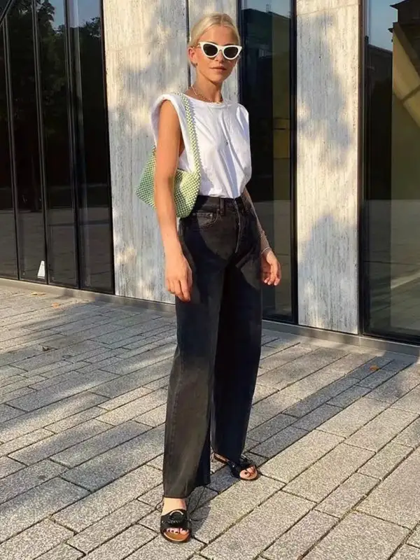 Fluid Polished Denim Jeans