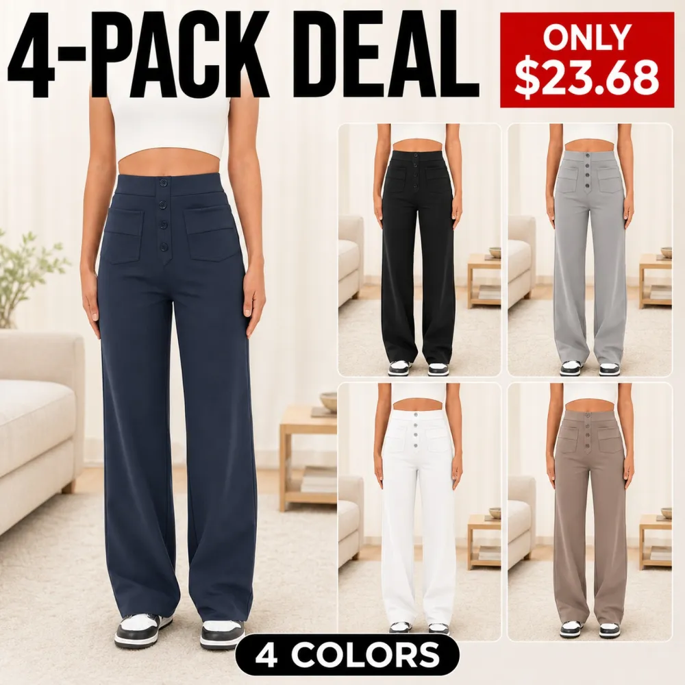 Women's High Waisted DayStretch Straight Leg Casual Pants with Pockets