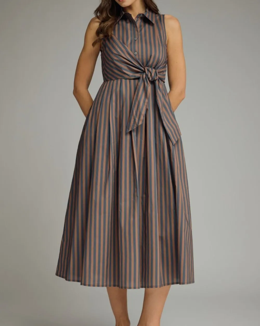 Stripe Tie Accent Dress