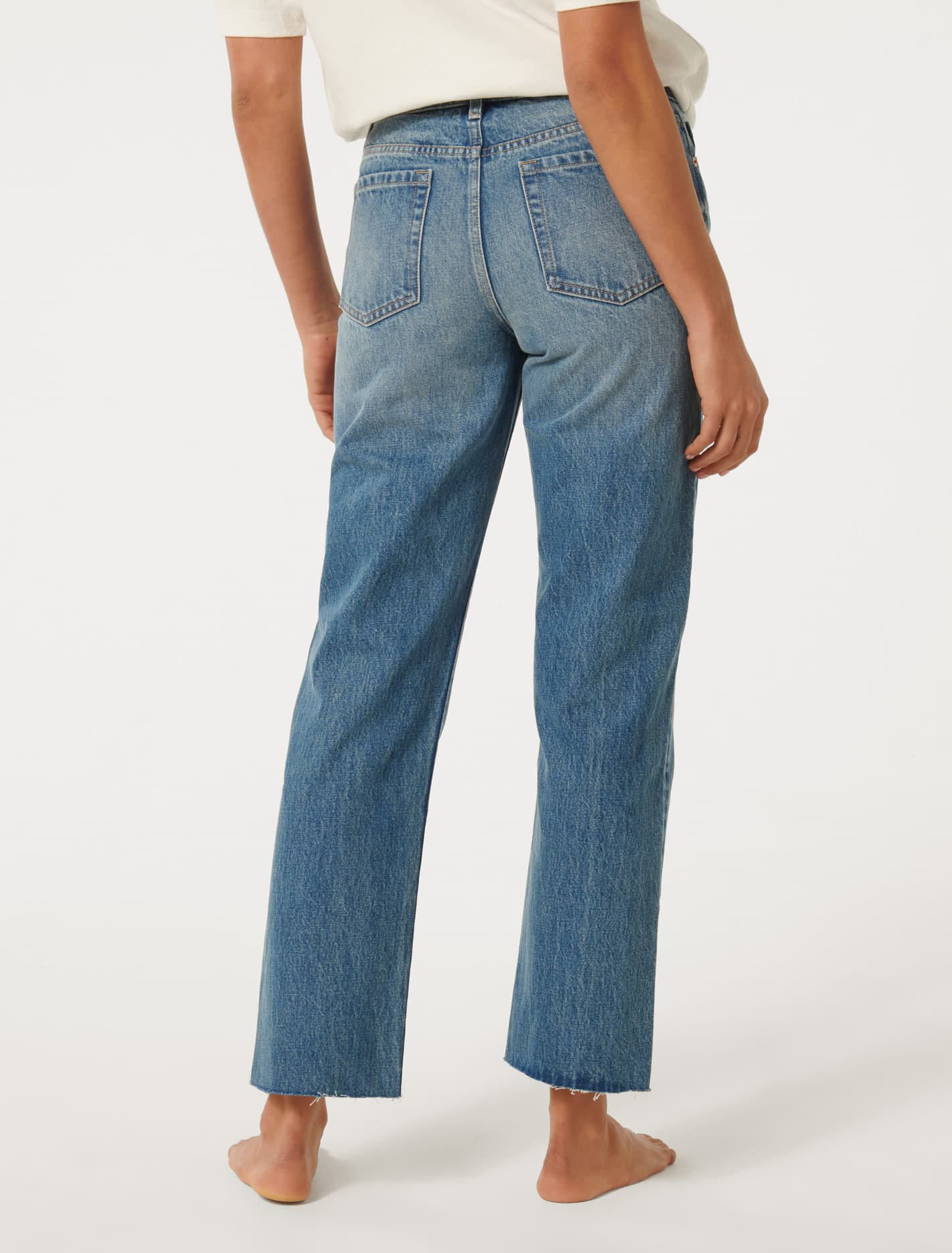 Ankle Blue Straight Jean