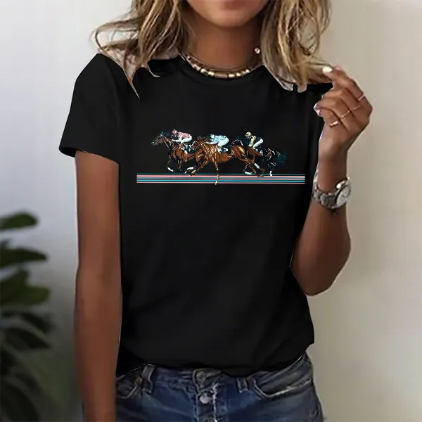 Women's Horse Racing Graphic Short - Sleeve