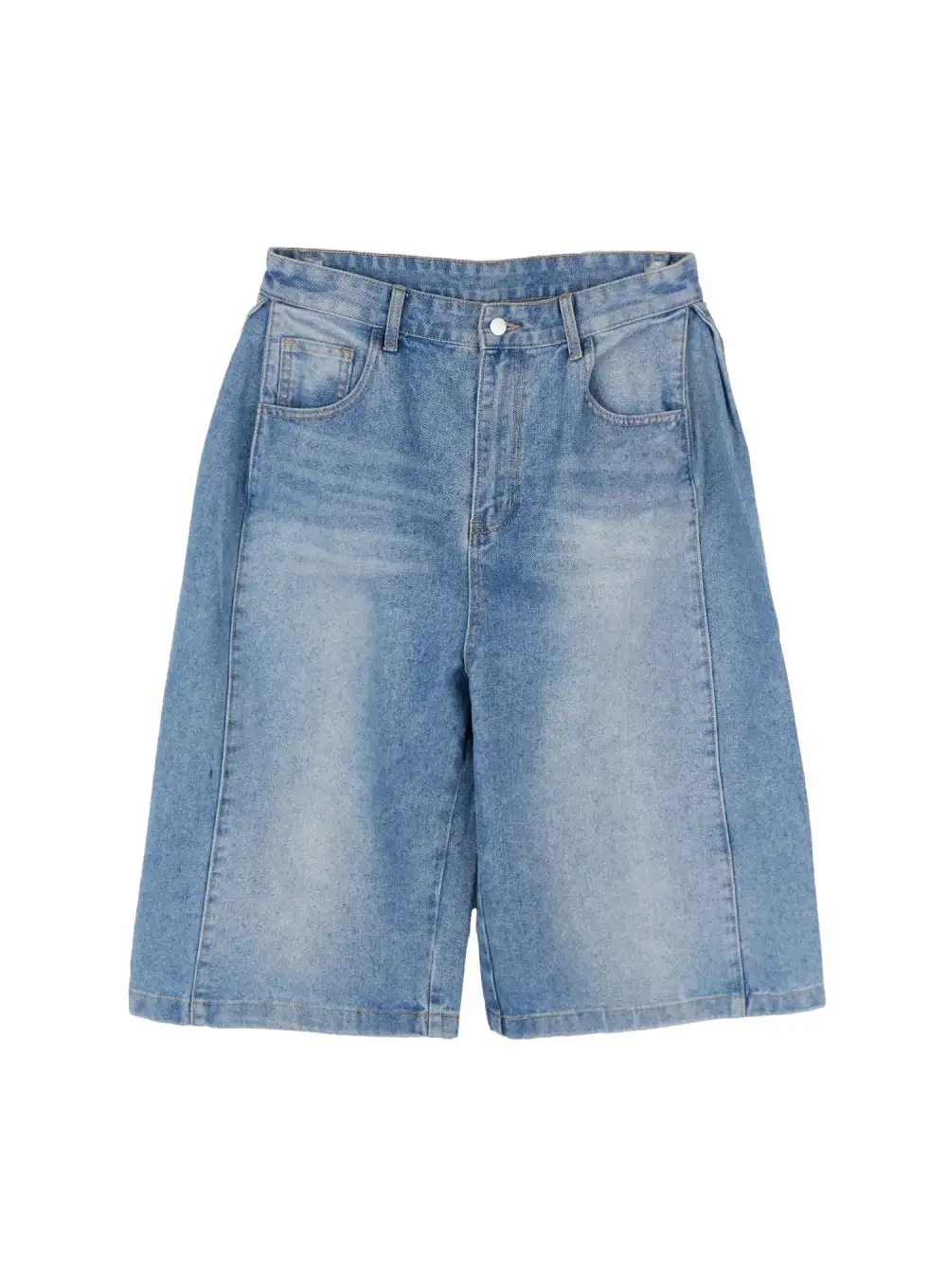 Men's Loose-Fit Wide Leg Denim Bermuda Shorts