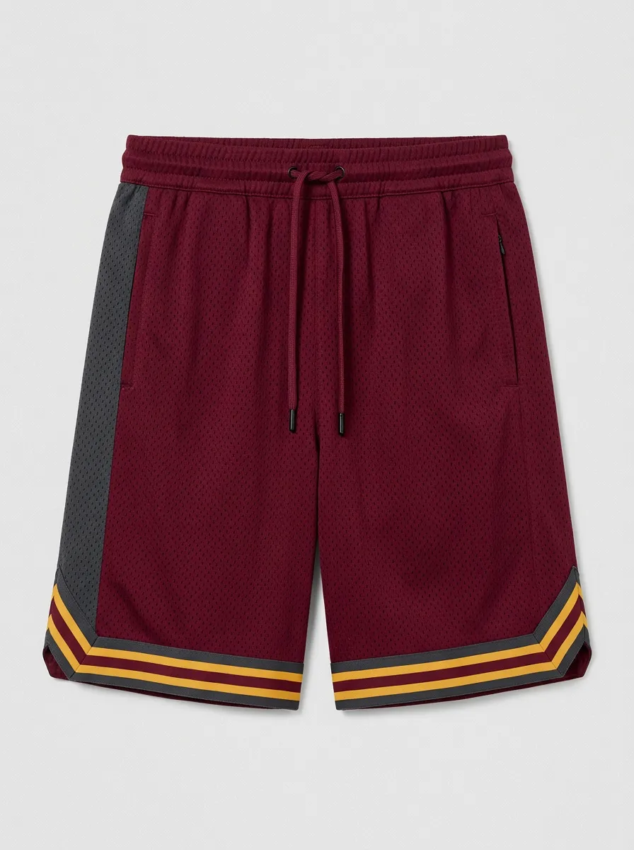Versatile Striped Detail Mesh Detail Essential Men's Basketball Shorts