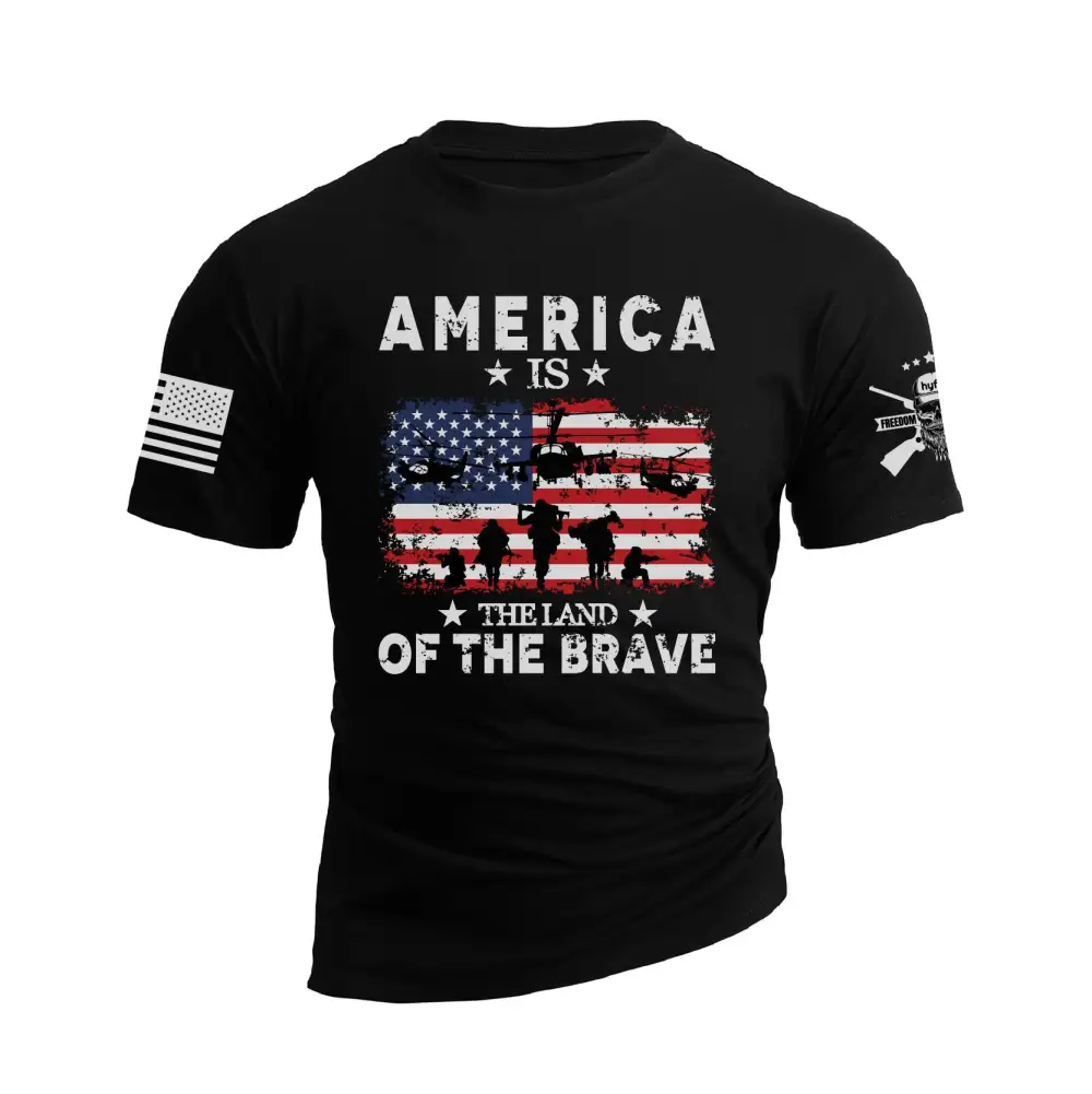 AMERICA IS THE LAND OF THE BRAVE GRAPHIC TEE