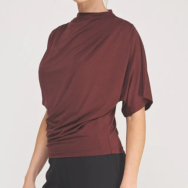 Pleat Drape Ruched Top