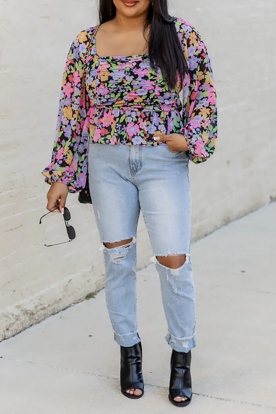Stylish Bootcut Light Wash High Waisted Jeans