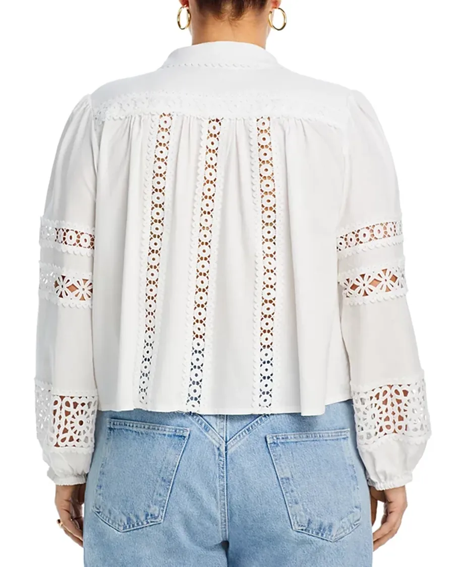 Long Sleeve Lace Button Up Shirt