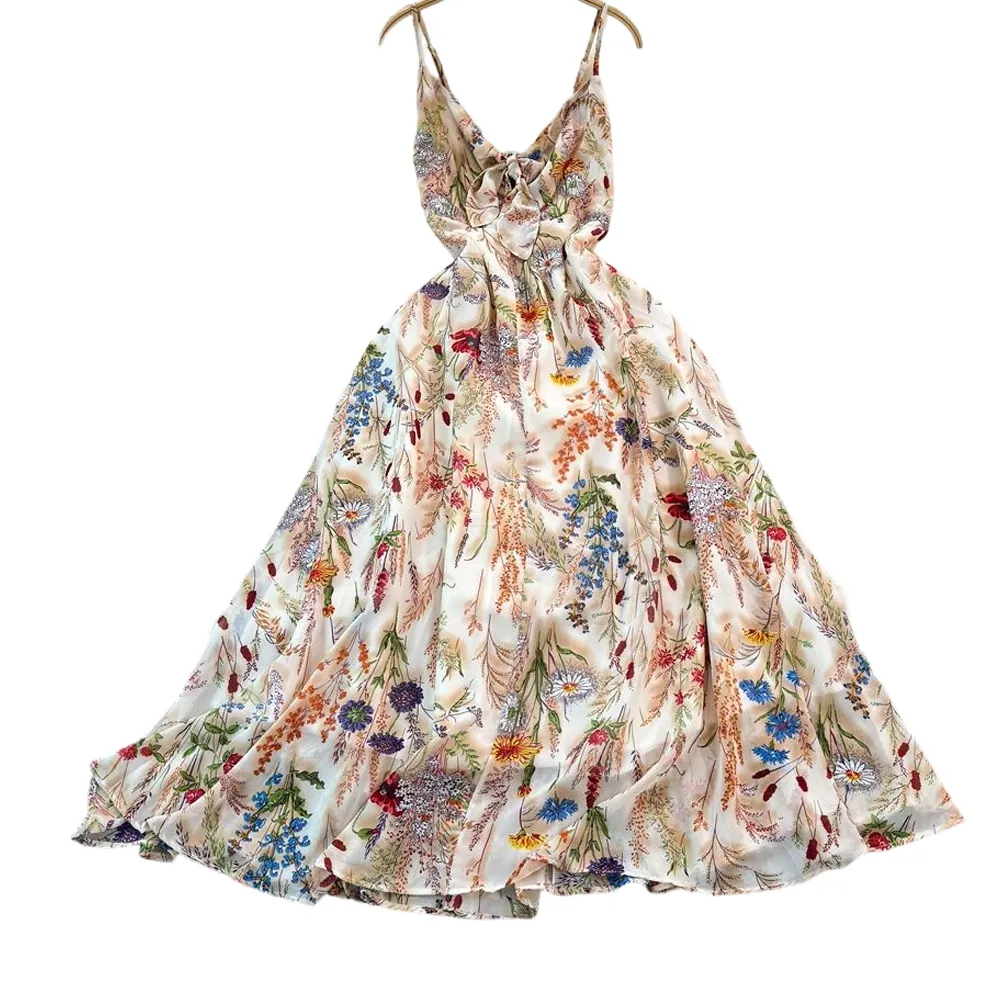 Women's Boho Floral Cami A-Line Summer Dress