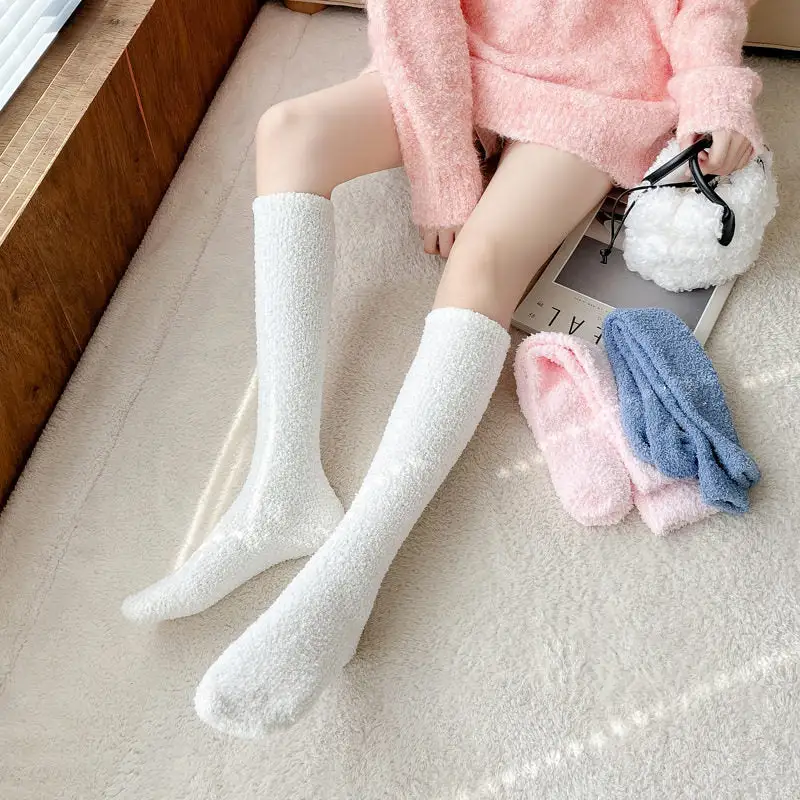 Thick Coral Fleece Leg Warmers