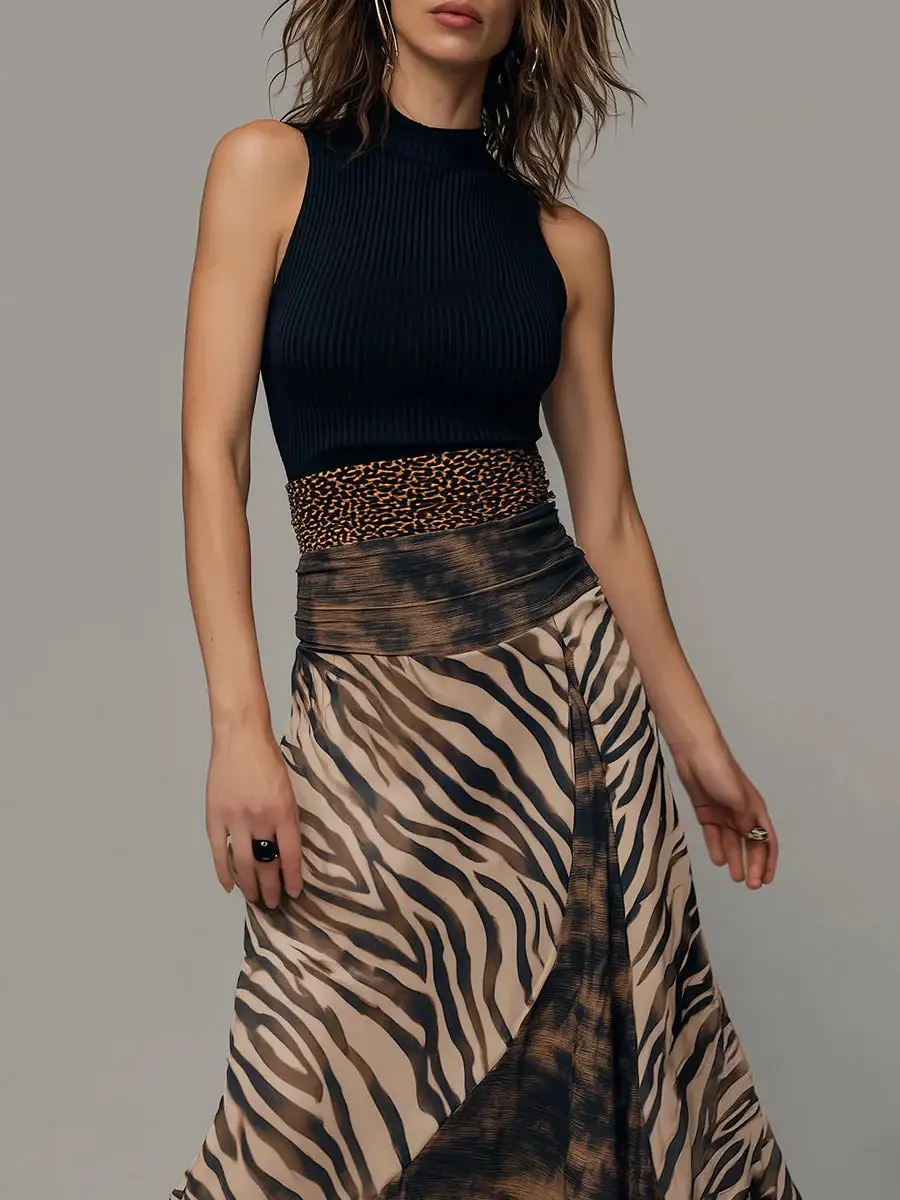 Chic Refined Women's Sleeveless Midi Dress