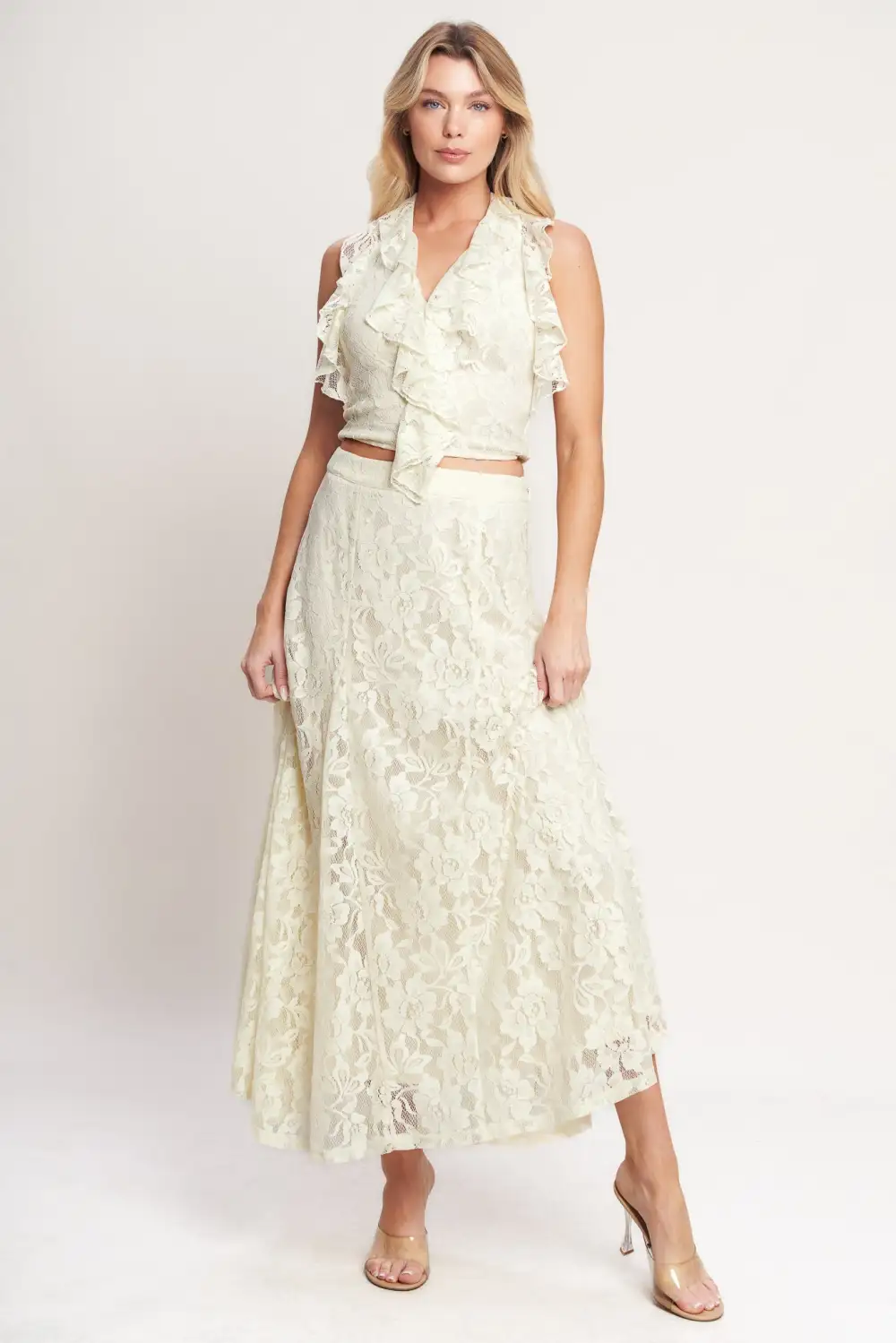 Everyday Edit Lace Midi Skirt