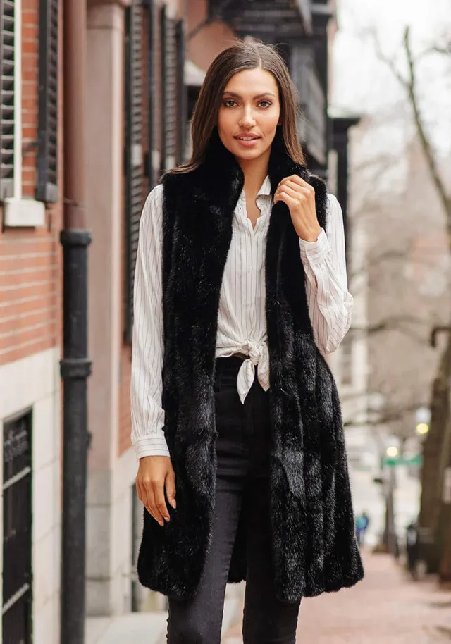 Black MInk Faux Fur Stroller Vest