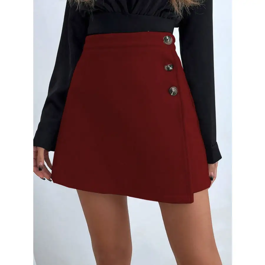 Buttoned Mini Skirt